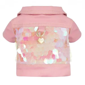 Pink Mermaid Biker Dog Coat