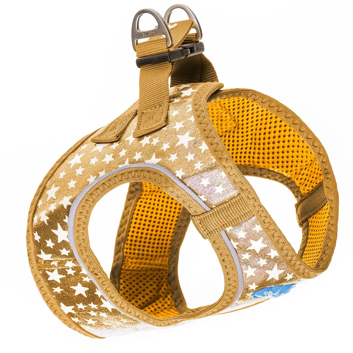 Plush Step In Glitter Glow In The Dark Dog Harness Gold