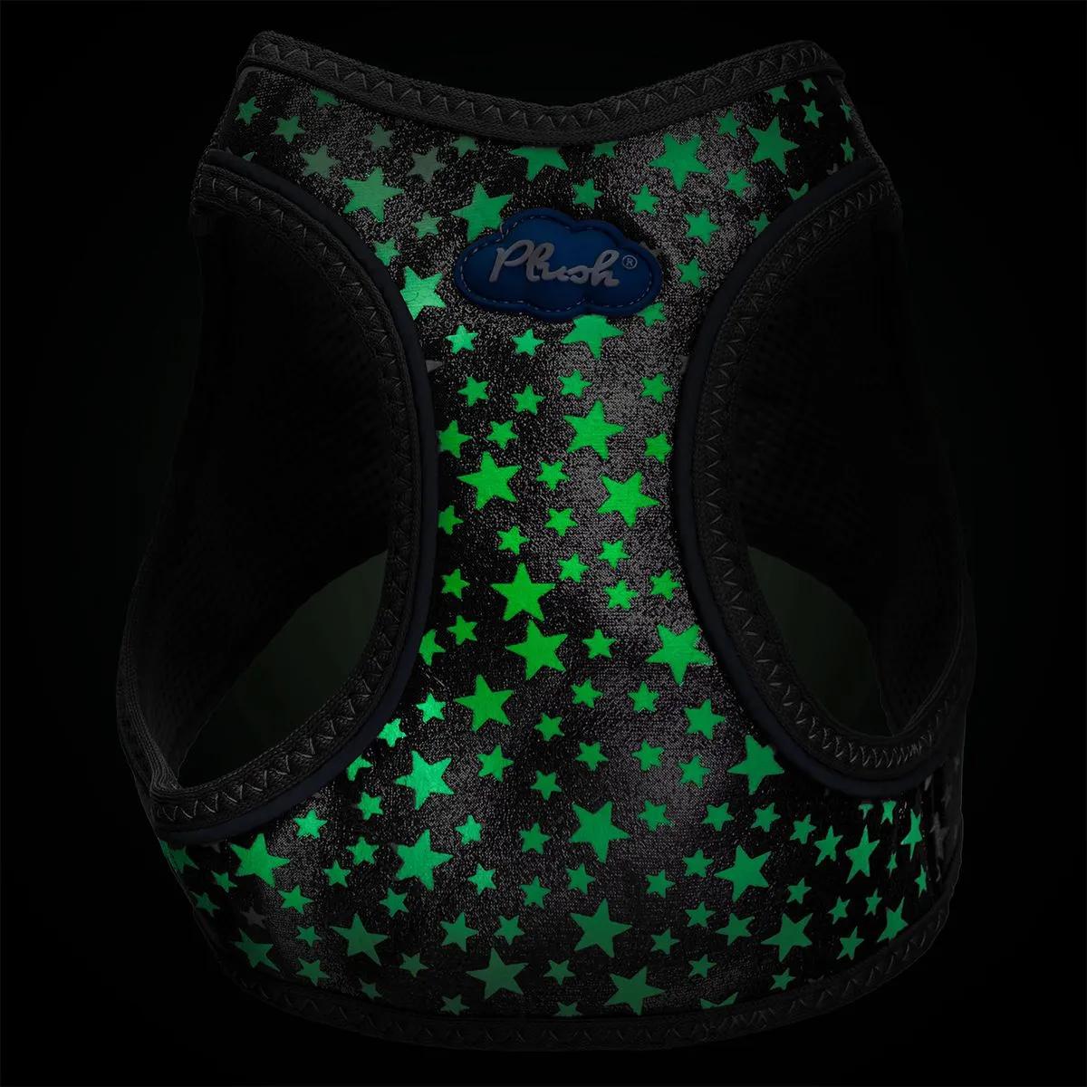 Plush Step In Glitter Glow In The Dark Dog Harness Gunmetal