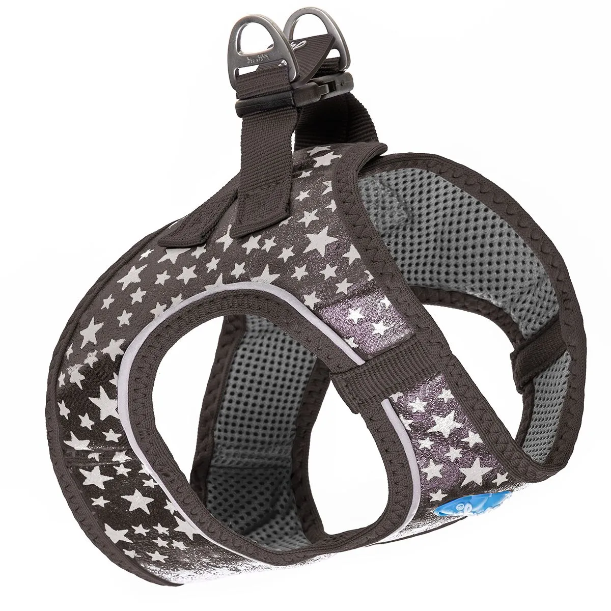 Plush Step In Glitter Glow In The Dark Dog Harness Gunmetal