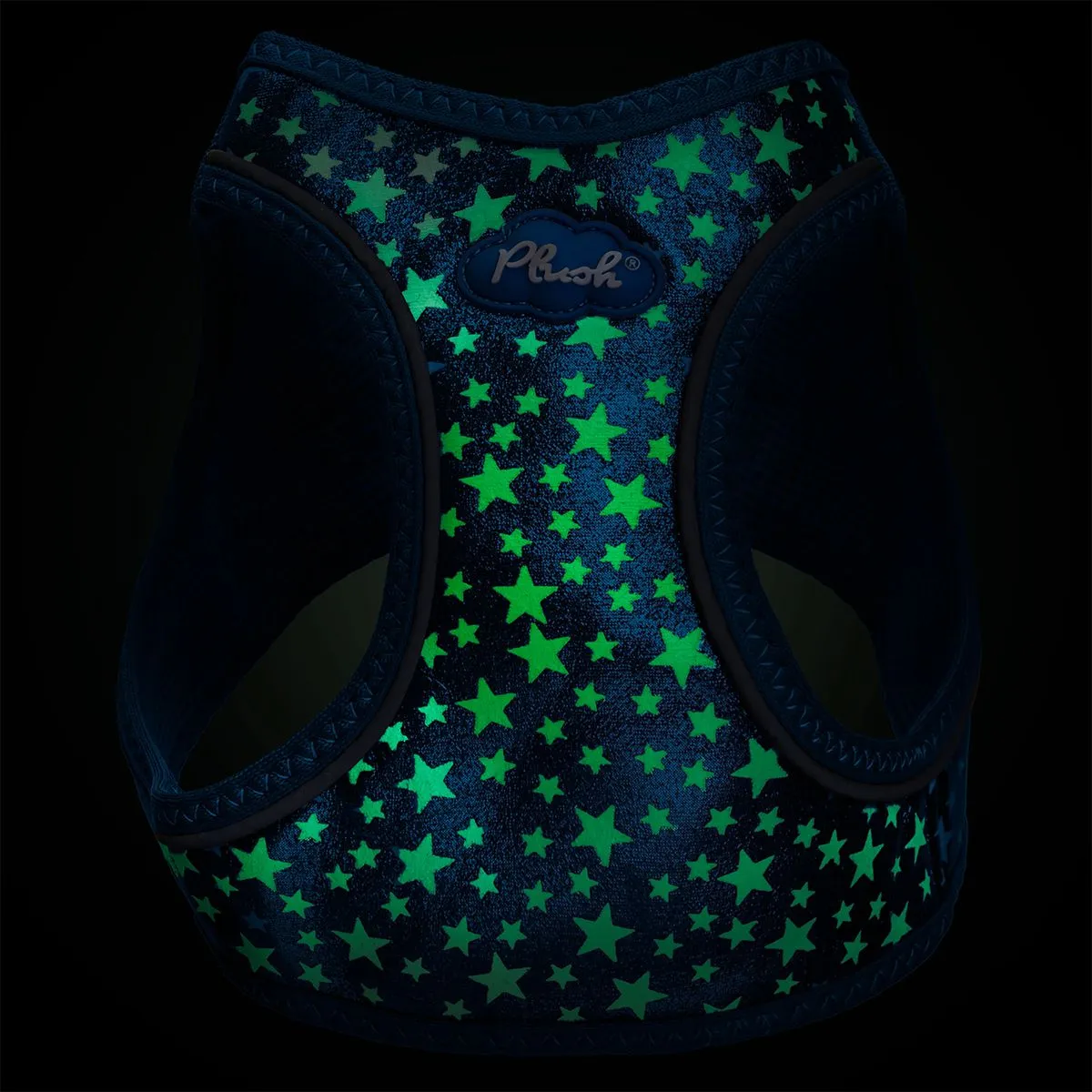 Plush Step In Glitter Glow In The Dark Dog Harness Navy
