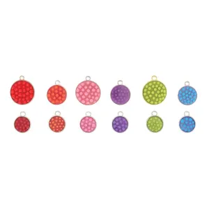 Polka Dot Circle Dog ID Tag