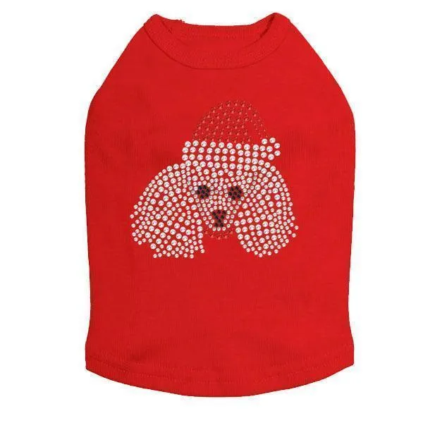 Poodle Santa Rhinestone Dog Tank