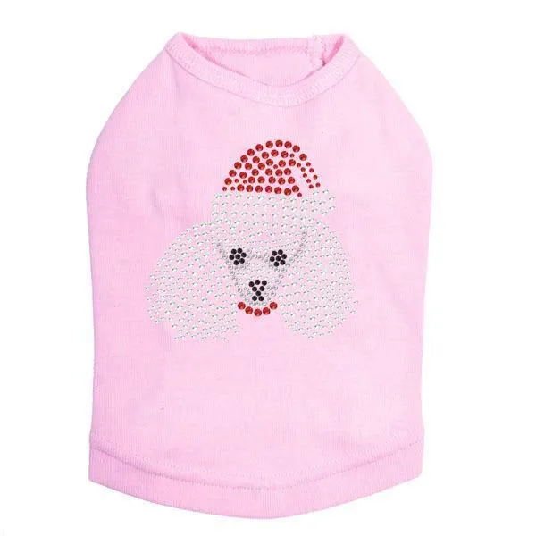Poodle Santa Rhinestone Dog Tank