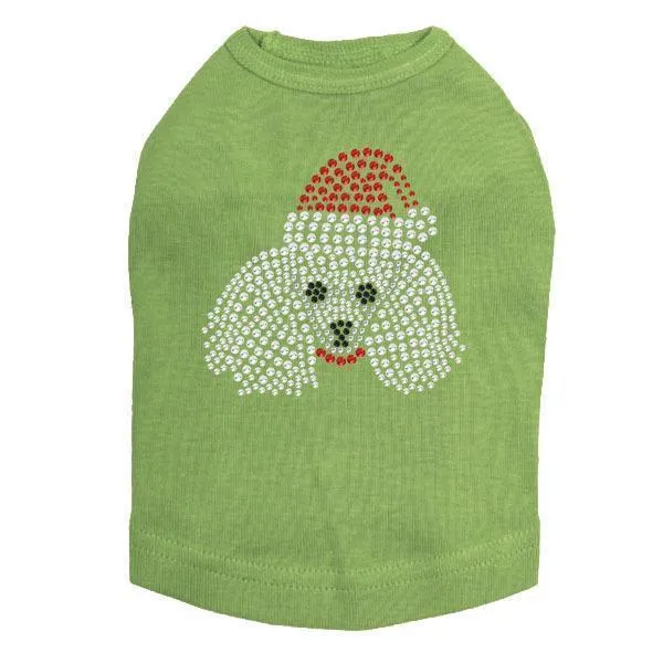 Poodle Santa Rhinestone Dog Tank