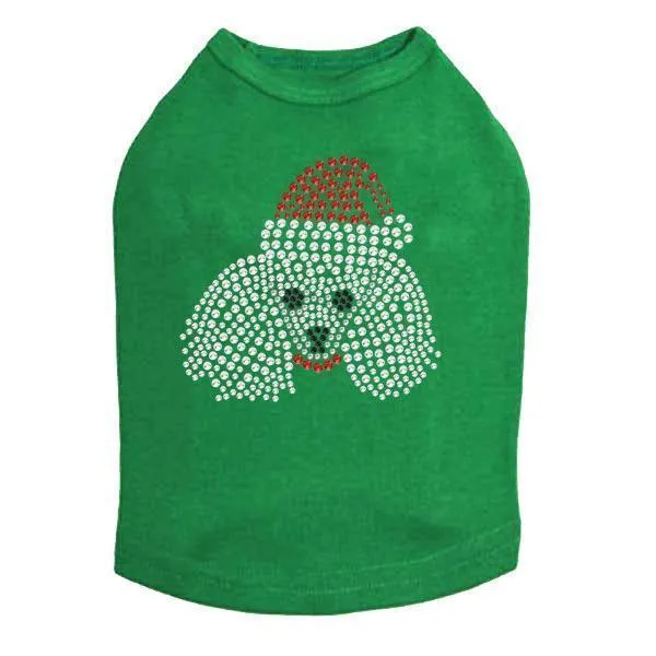 Poodle Santa Rhinestone Dog Tank