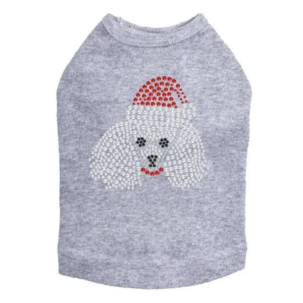 Poodle Santa Rhinestone Dog Tank