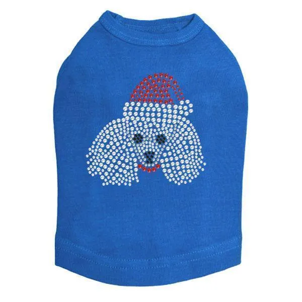 Poodle Santa Rhinestone Dog Tank