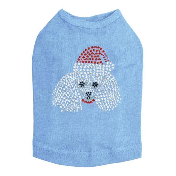 Poodle Santa Rhinestone Dog Tank