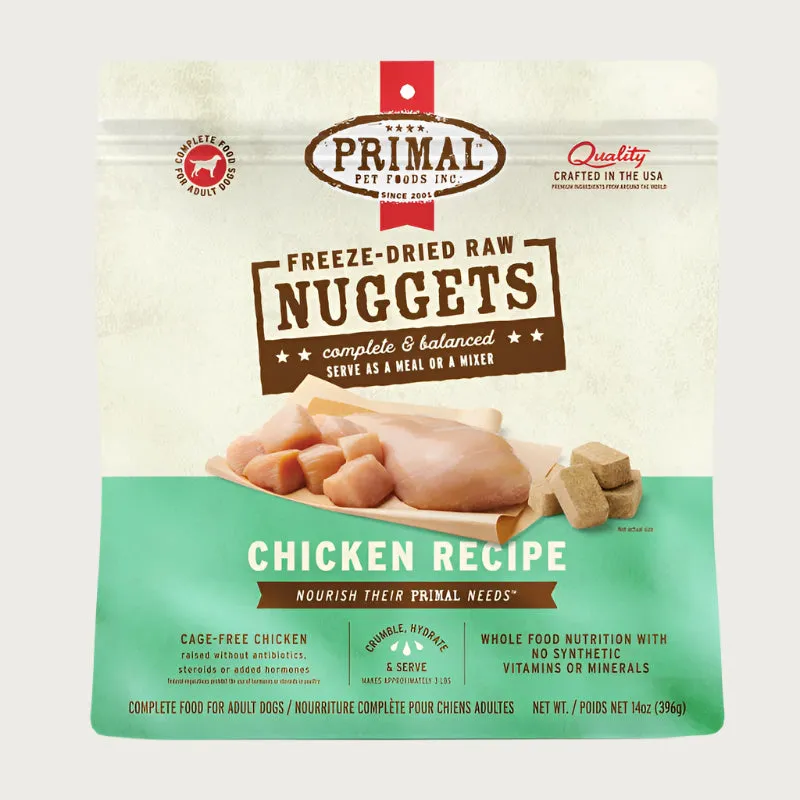 PRIMAL Freeze-Dried Raw Nuggets Chicken Recipe for Dogs