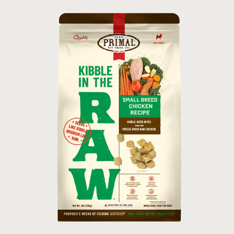 PRIMAL Kibble in the Raw Small Breed Chicken Recipe Dog Food