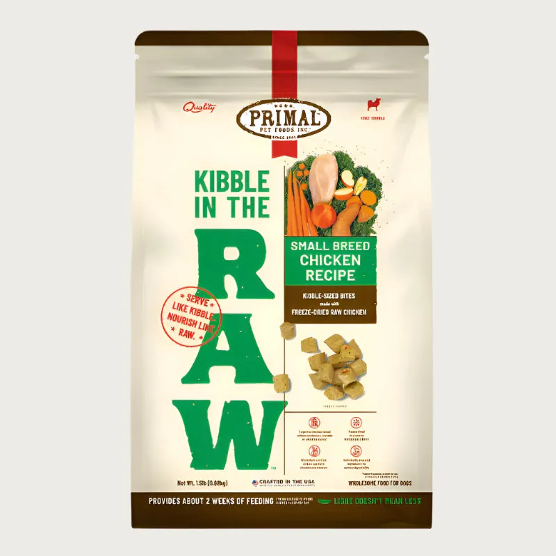 PRIMAL Kibble in the Raw Small Breed Chicken Recipe Dog Food