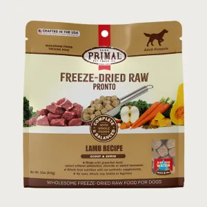 PRIMAL Pronto Freeze-Dried Raw Scoopable Lamb Recipe for Dogs