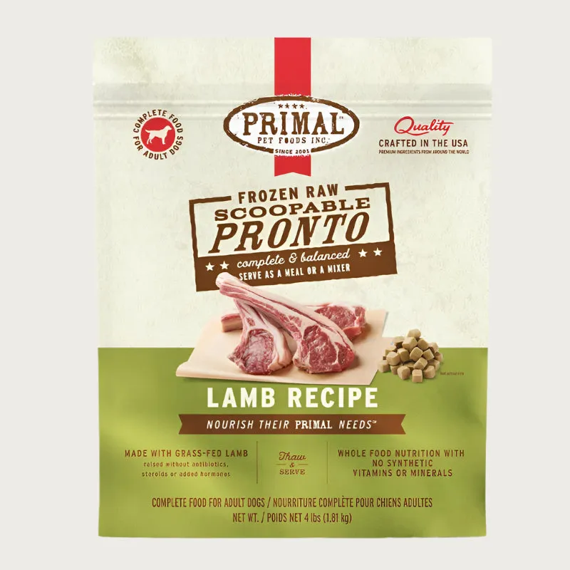 PRIMAL Pronto Frozen Raw Scoopable Lamb Recipe for Dogs