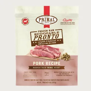 PRIMAL Pronto Frozen Raw Scoopable Pork Recipe for Dogs