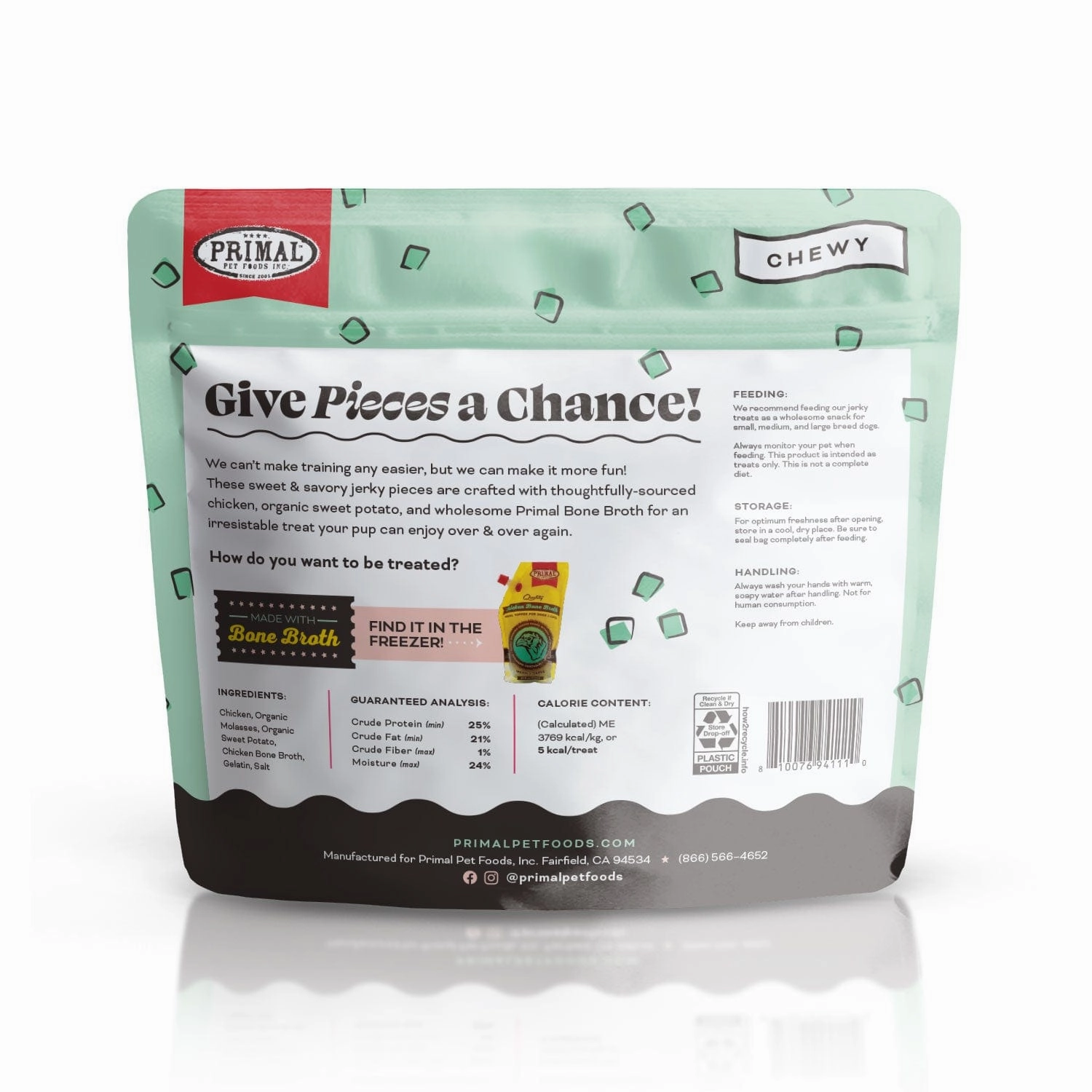 Primal Give Pieces A Chance Chicken with Broth Recipe Treats for Dogs