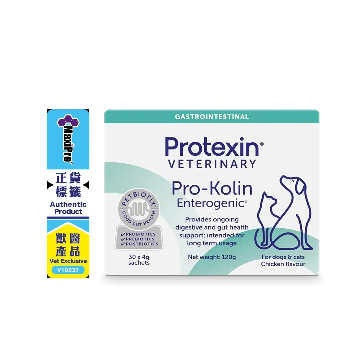 Protexin - Pro-Kolin Enterogenic (Digestive Supplement for Dogs & Cats) 4g x 60 Sachets