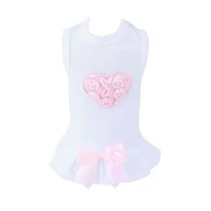 Puff Heart Dog Dress Pink