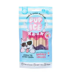 Pup Ice Strawberry and Blueberry Flavoured Rocket Lollies Dog Treat