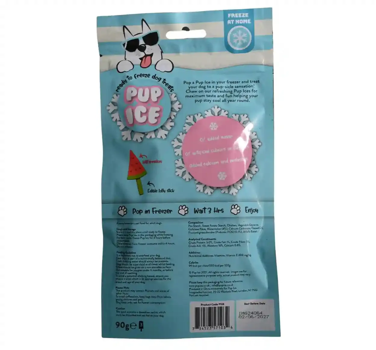 Pup Ice Watermelon Flavoured Fruity Lollies Dog Treat