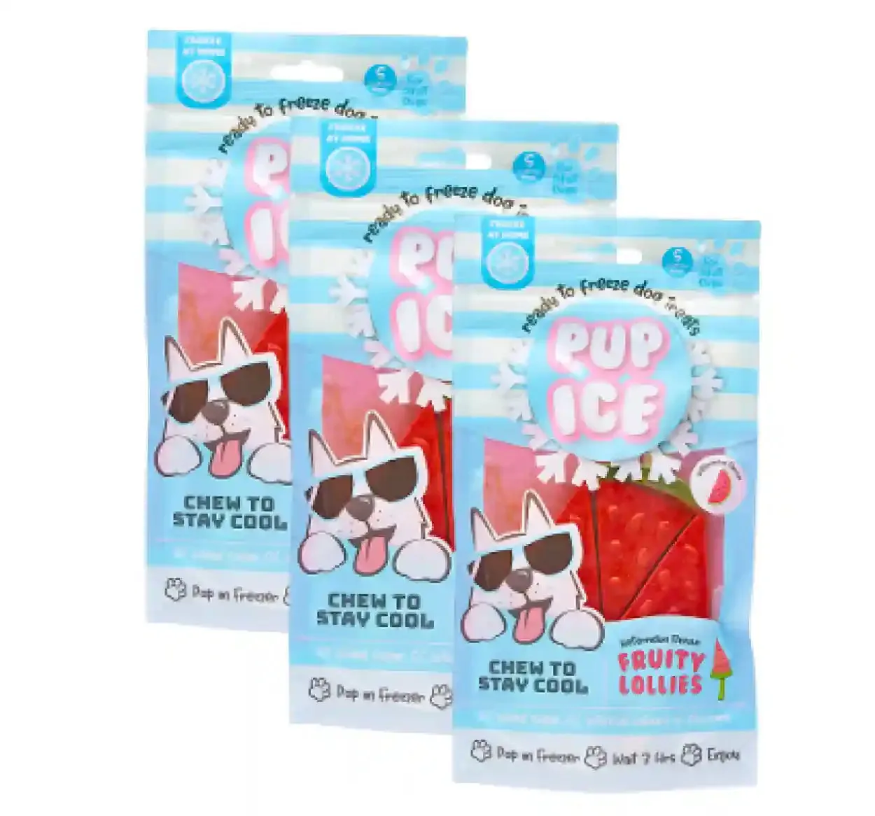 Pup Ice Watermelon Flavoured Fruity Lollies Dog Treat