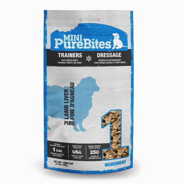 PureBites Freeze Dried Mini Training Lamb Liver Dog Treats, 68g