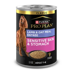 Purina Pro Plan Sensitive Skin and Stomach Dog Food Wet Classic Pate Lamb and Oat Meal Entre