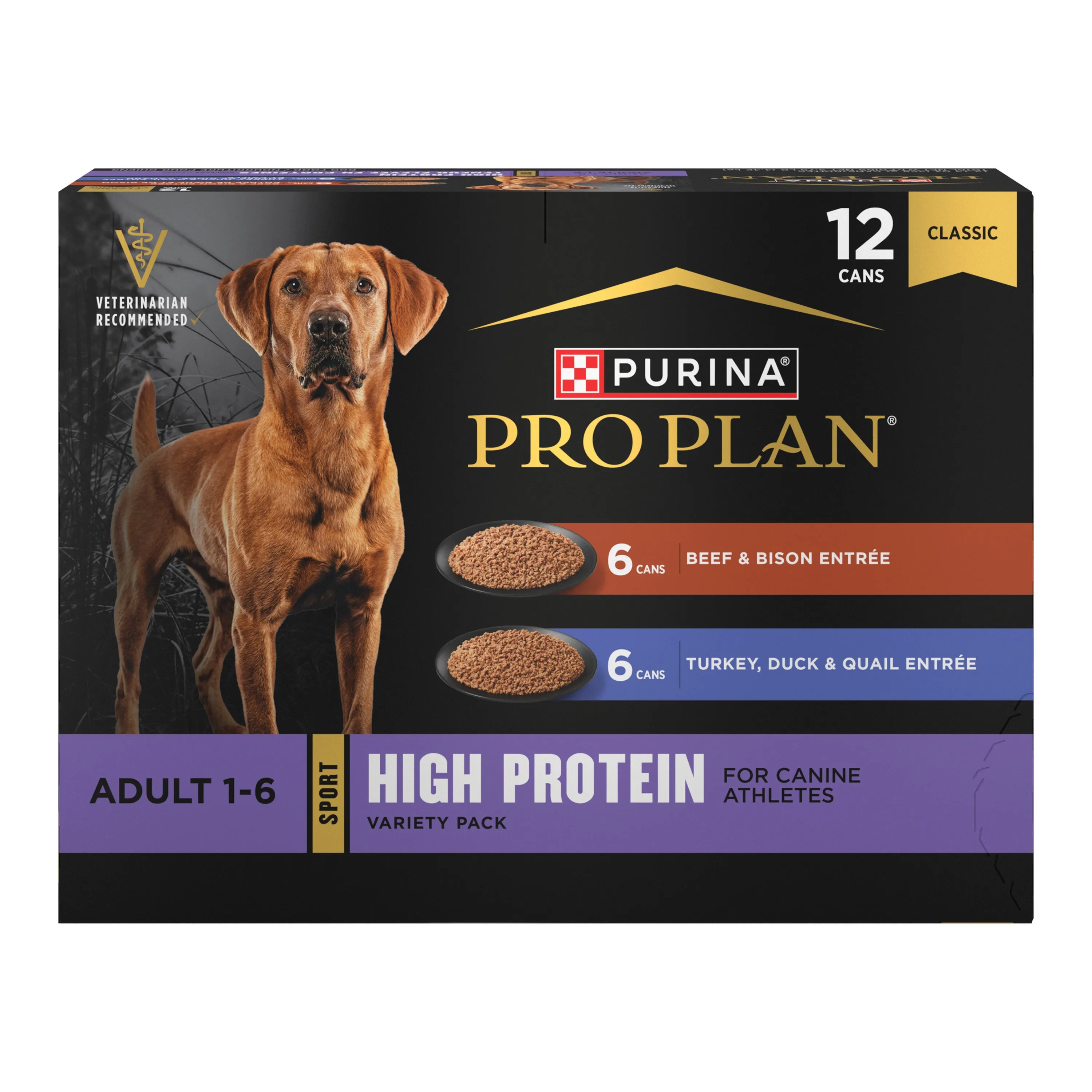 Purina Pro Plan Sport High Protein Wet Dog Food, Beef and Bison Entre and Turkey, Duck and Quail Entre Variety Pack