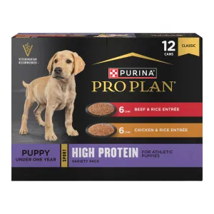 Purina Pro Plan Sport High Protein Wet Puppy Food Beef and Rice Entree and Chicken and Rice Entree Variety Pack