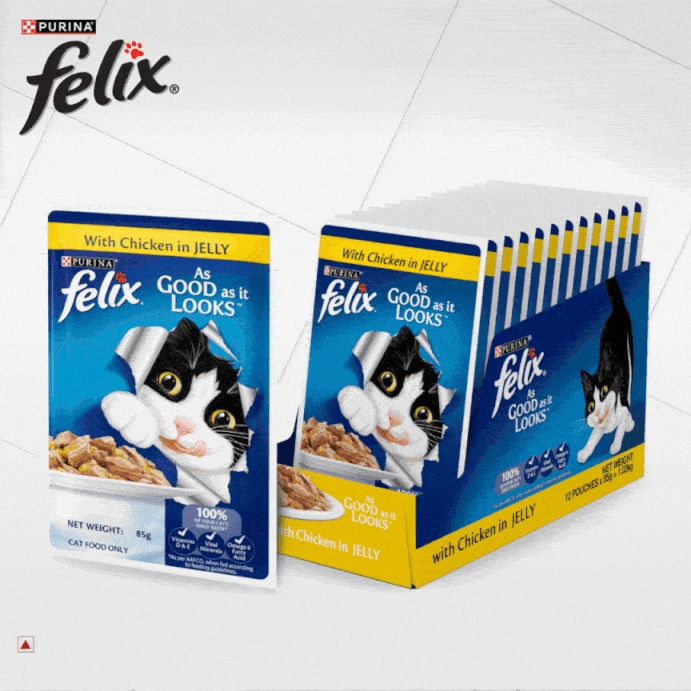 Purina Felix Chicken Jelly Adult Wet Food, Smudges Tuna Jelly Kitten Wet Food, Smudges Flakes Shirasu Jelly Adult Wet Food Cats Combo
