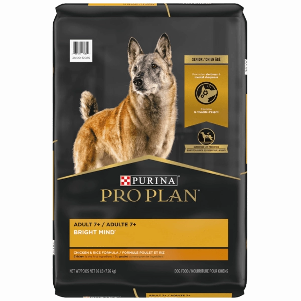 Purina Pro Plan Adult 7  Bright Mind Chicken & Rice Dry Dog Food, 16lb
