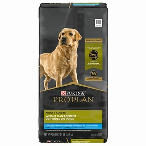 Purina Pro Plan Large Breed Adult Weight Management Chicken & Rice Formula Dry Dog Food, 34lb