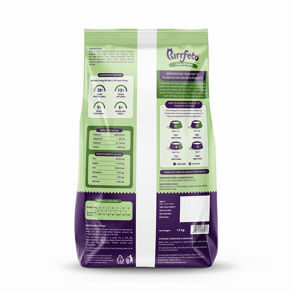 Purrfeto Chicken and Sardine Adult Cat Dry Food