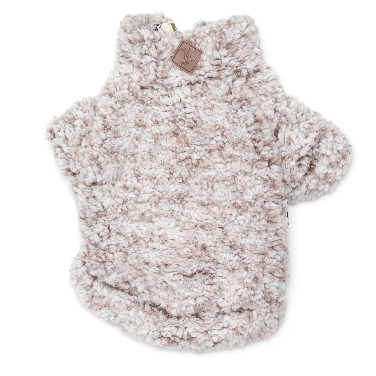 Quarter Zip Wubbly Fleece Pullover Dog Coat Ivory