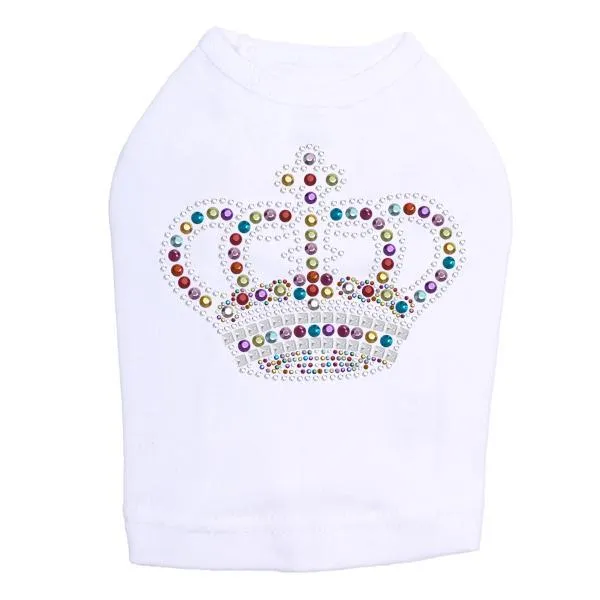 Rainbow Crown Rhinestone Dog Tank