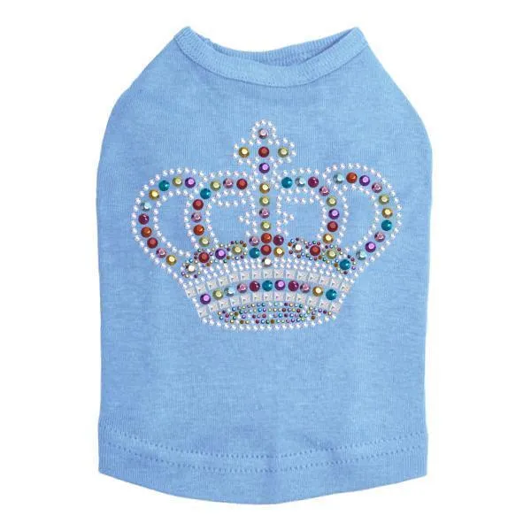 Rainbow Crown Rhinestone Dog Tank