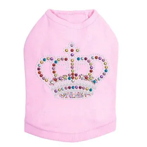 Rainbow Crown Rhinestone Dog Tank