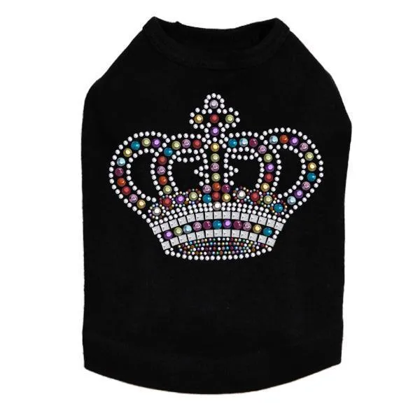 Rainbow Crown Rhinestone Dog Tank