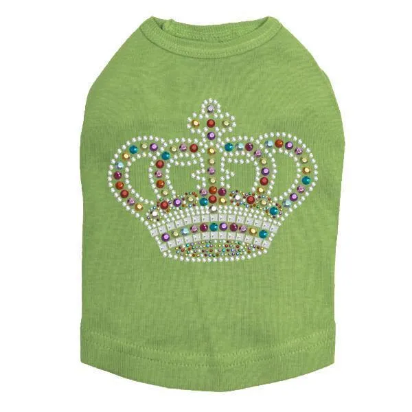 Rainbow Crown Rhinestone Dog Tank