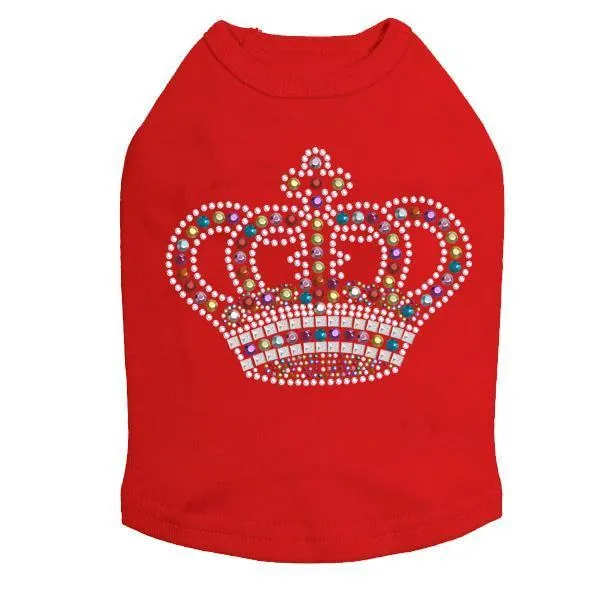 Rainbow Crown Rhinestone Dog Tank