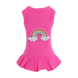 Rainbow Dog Dress Fuchsia