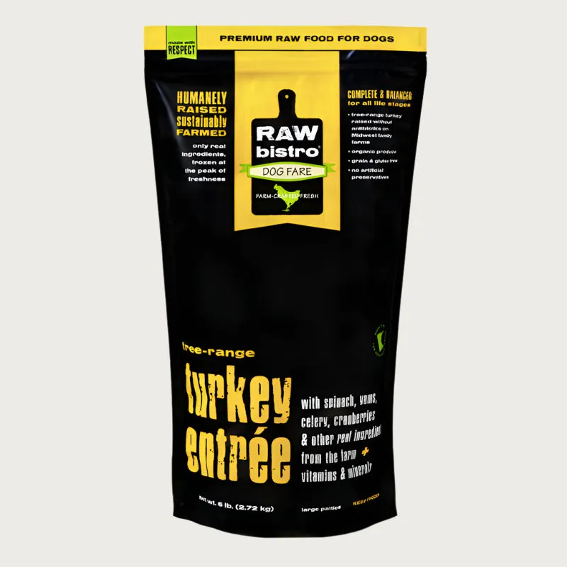 RAW BISTRO Frozen Raw Free-Range Turkey Entre for Dogs