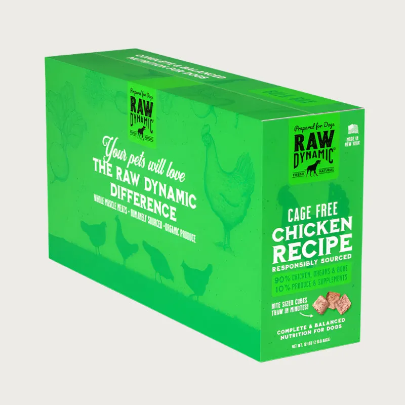 RAW DYNAMIC Frozen Raw Cage Free Chicken Recipe for Dogs