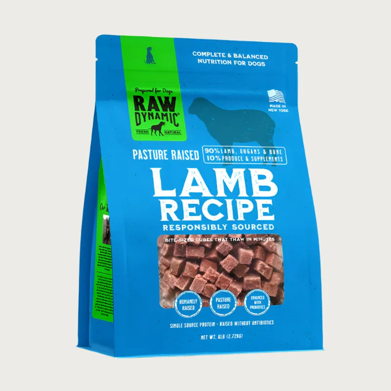 RAW DYNAMIC Frozen Raw Pasture Raised Lamb Recipe for Dogs