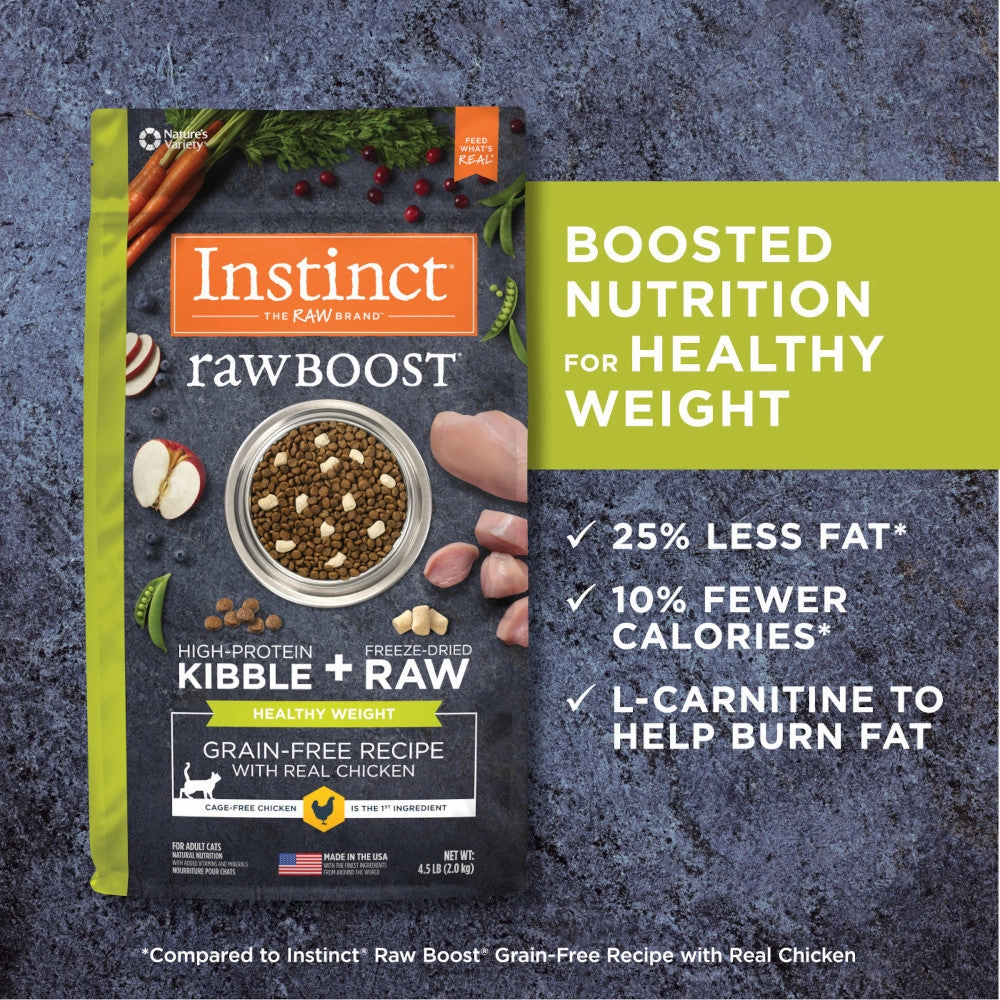 Raw Boost Healthy Weight Grain Free Kibble Cat Dry Food - Chicken