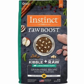 Raw Boost Large Breed Puppy Grain Free Kibble   Raw Dog Dry Food - Chicken