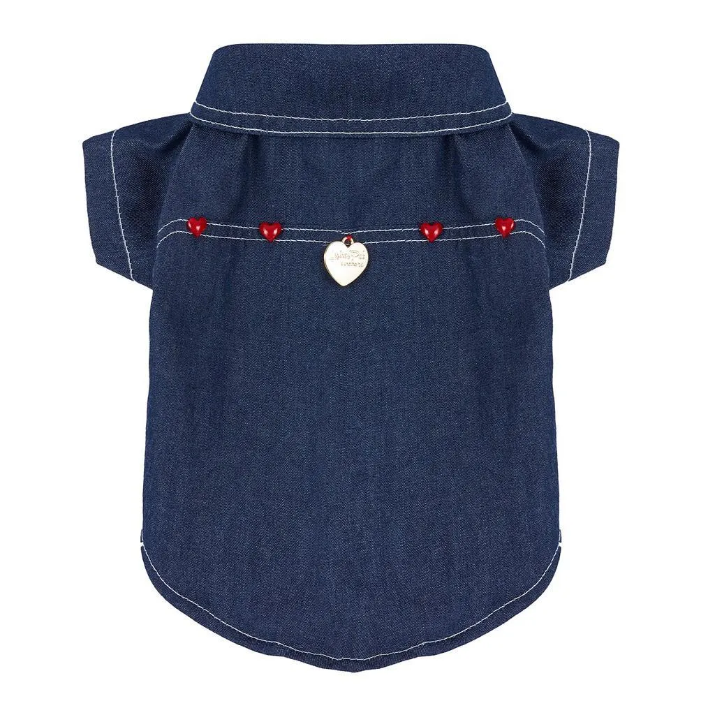 Red Hearts Boys Thin Dog Shirt