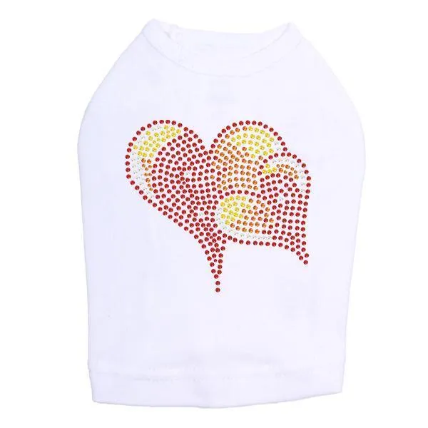 Red, Orange And Yellow Hearts Rhinestone Dog Tank