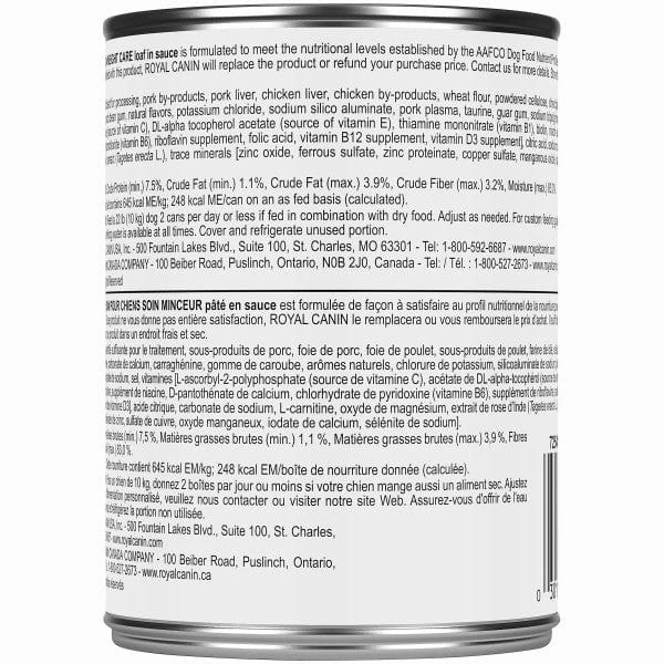 Royal Canin Weight Care Loaf in Sauce Canned Dog Food, 385g