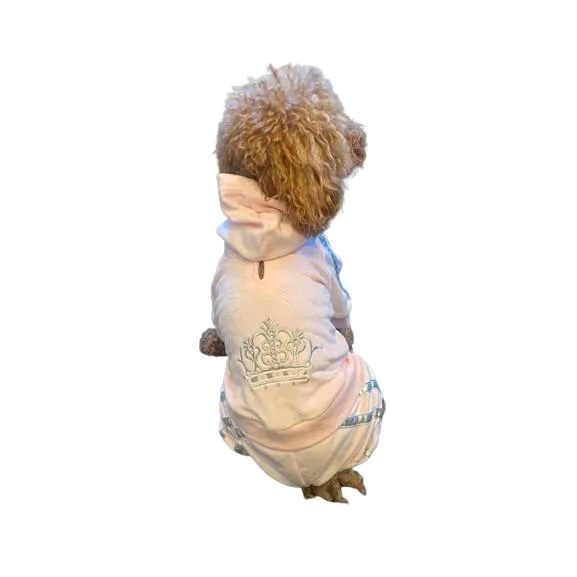 Run Run Run Dog Track Suit Light Pink